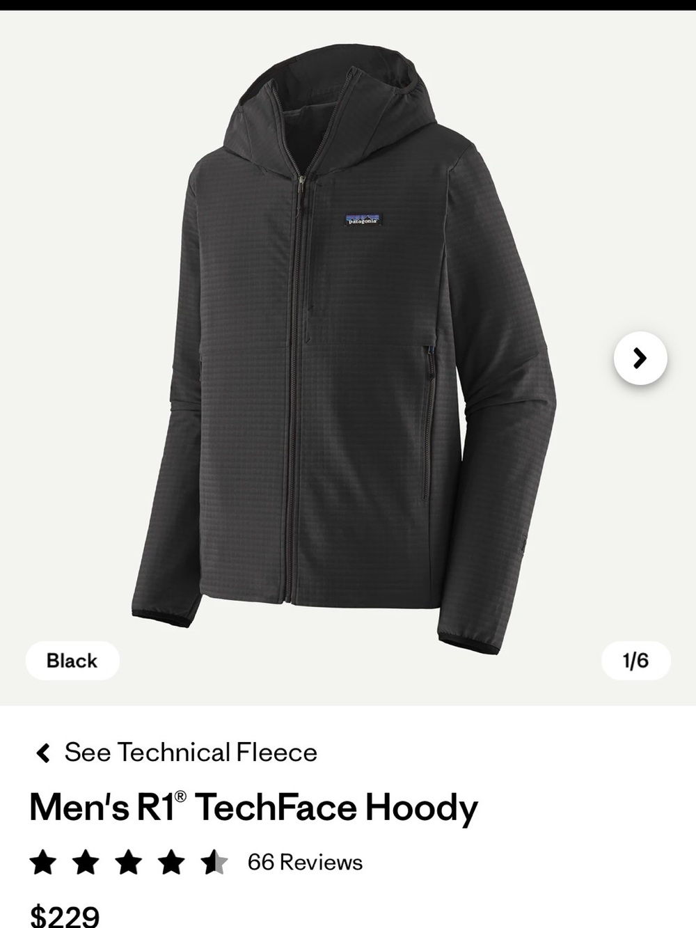 Patagonia Men's TechFace Hoody - Black